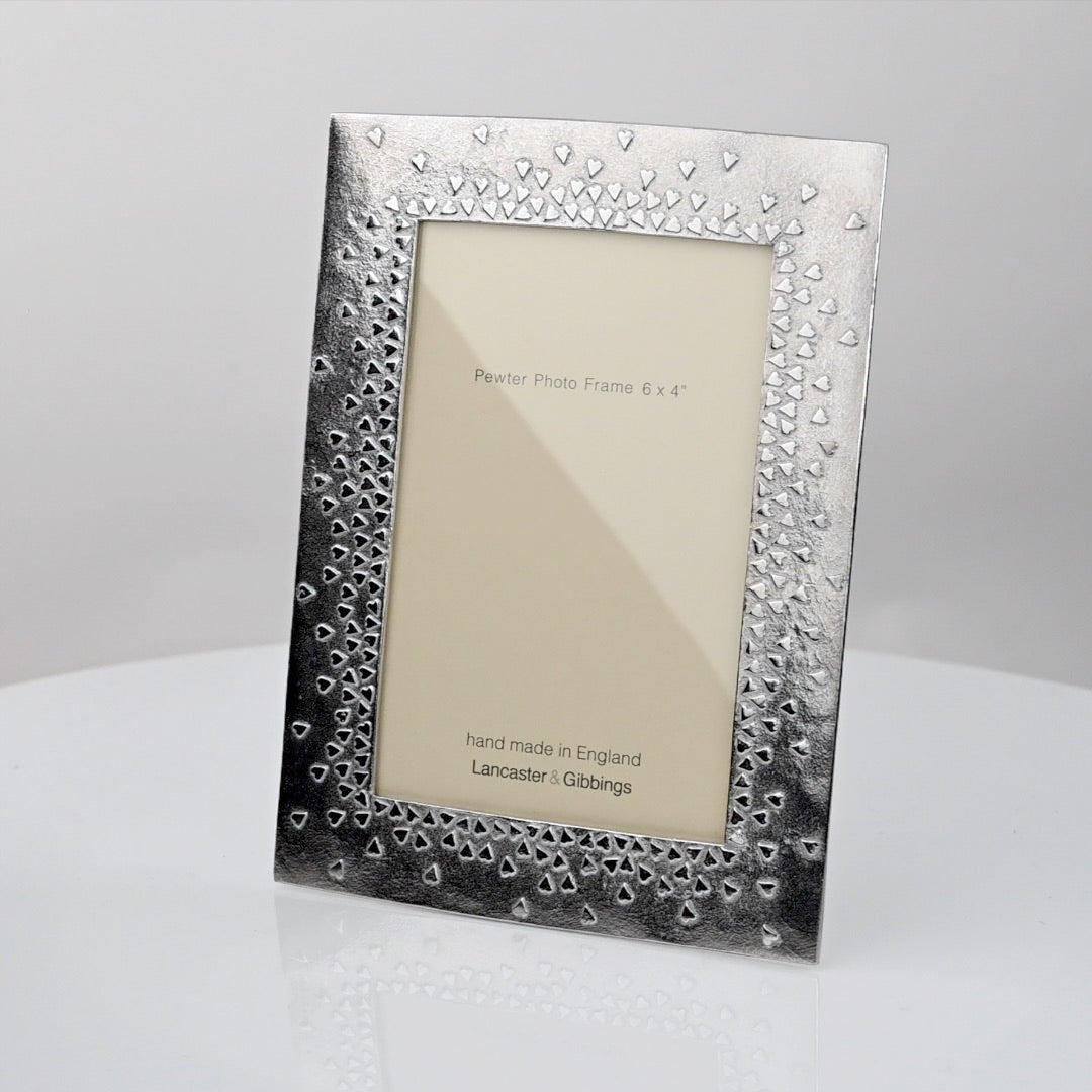 Floating Hearts Pewter Photo Frame - Lancaster and Gibbings